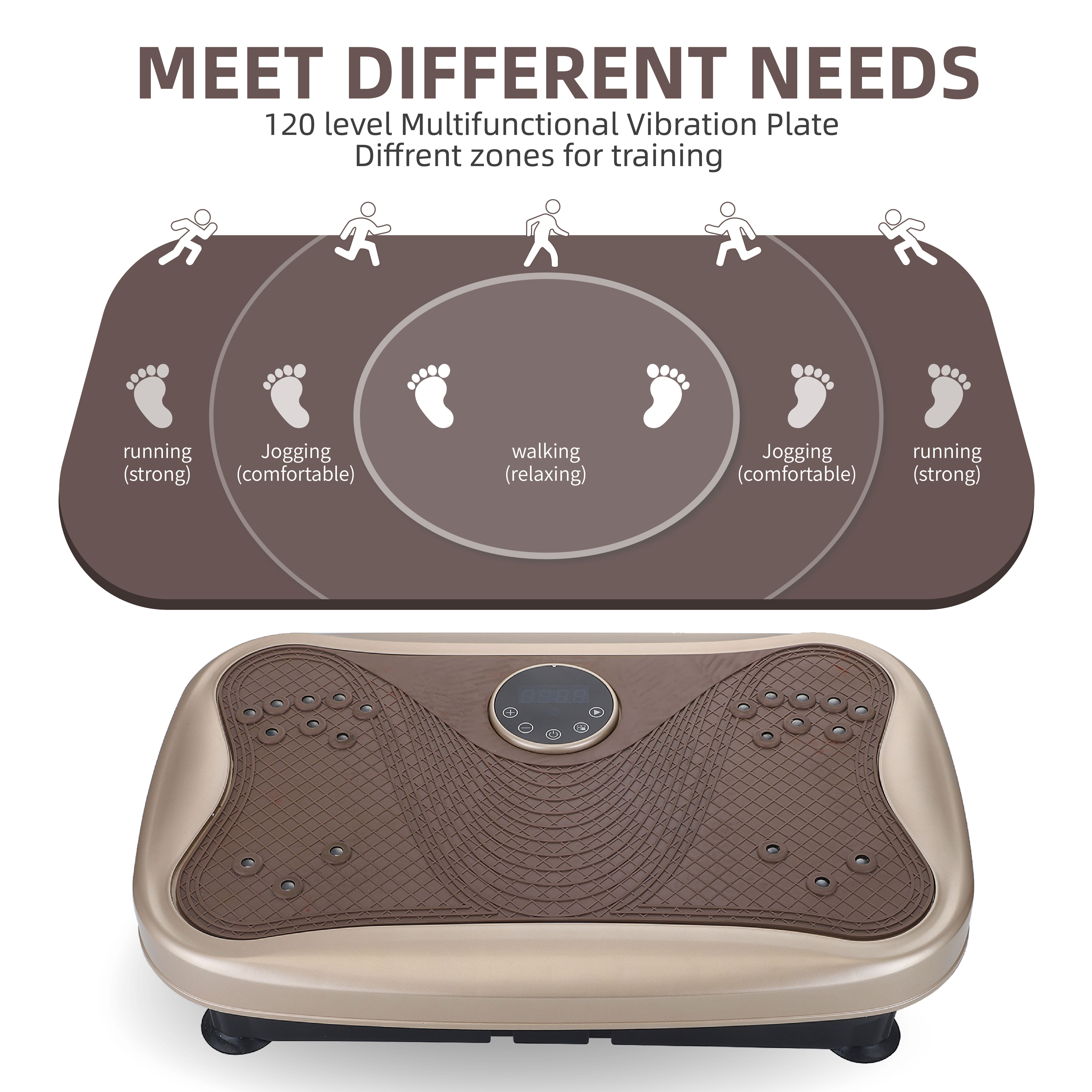 Vibration Plate Fitness Platform Whole Body Exercise Machine With 120 Speed Levels, Lymphatic Drainage, Fat Burning, And Weight Loss, Perfect For Women, Men, And Home Gym Exercise_voghion.com